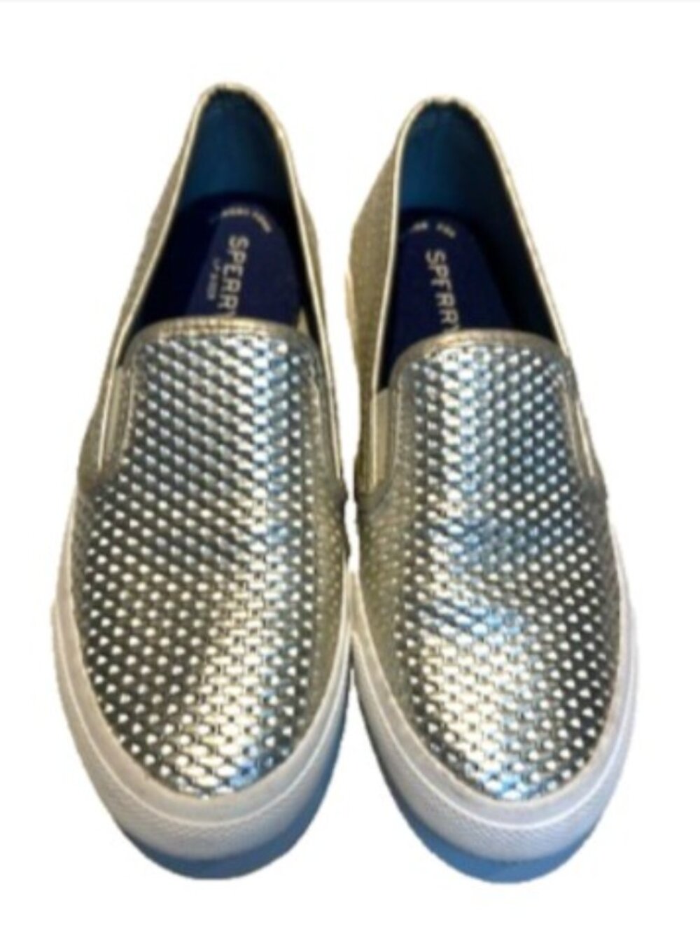 EUC Sperry Top-Sider Seaside Gold Slip-on Sneakers size 8.5